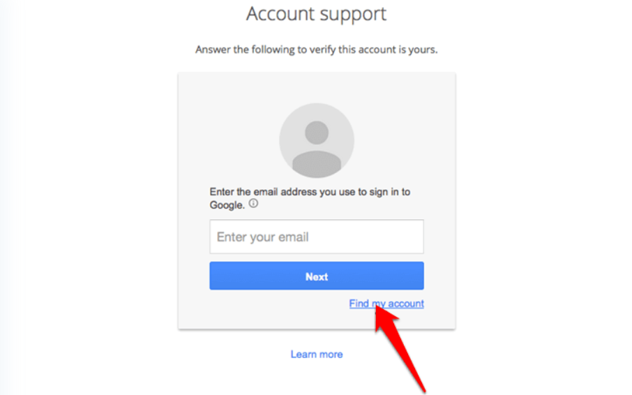 google find my account