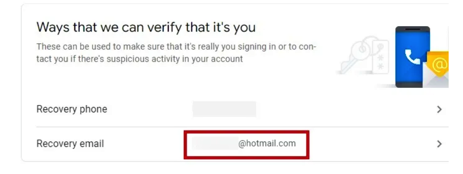 setting up recovery email