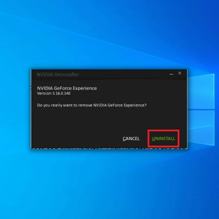 confirm geforce experience uninstall
