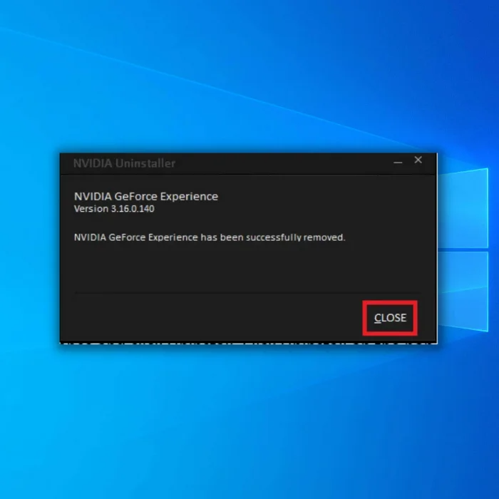 geforce experience close uninstaller