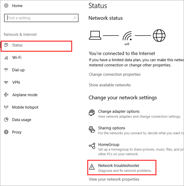 network troubleshooter