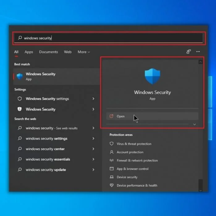 open windows security