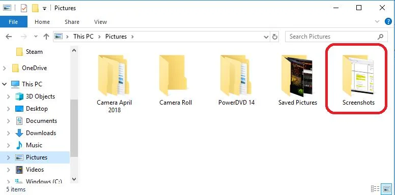 screenshot folder