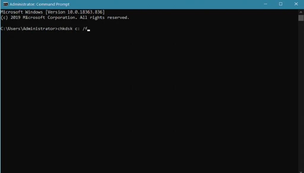 chkdsk f