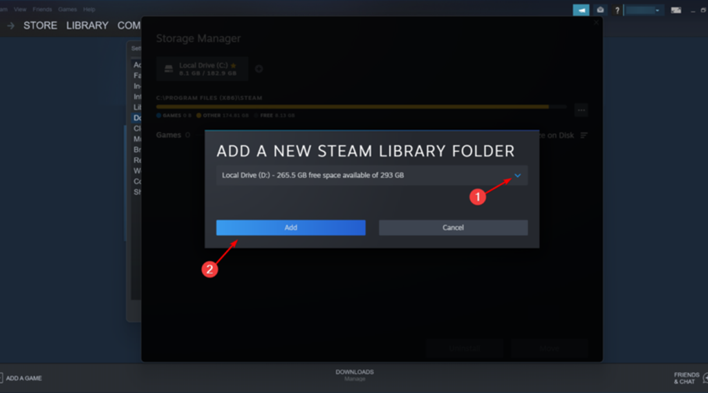 confirm new steam library folder location