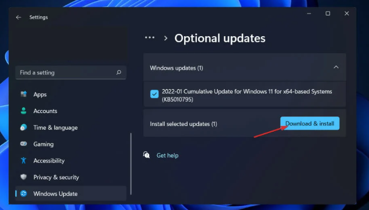 download and install optional updates in windows 11