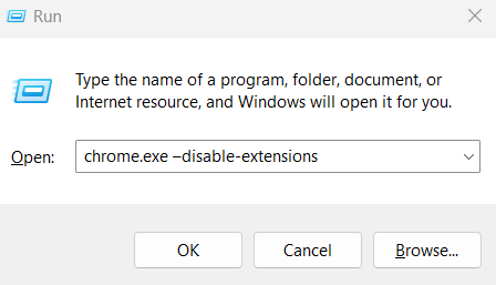 chrome disable extension command