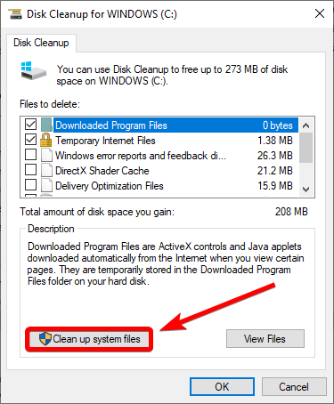 select downloaded program files and temp files