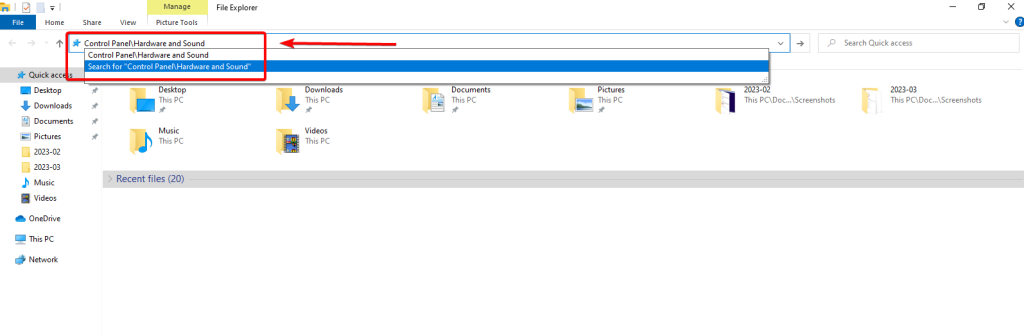control panel hardware and sound path