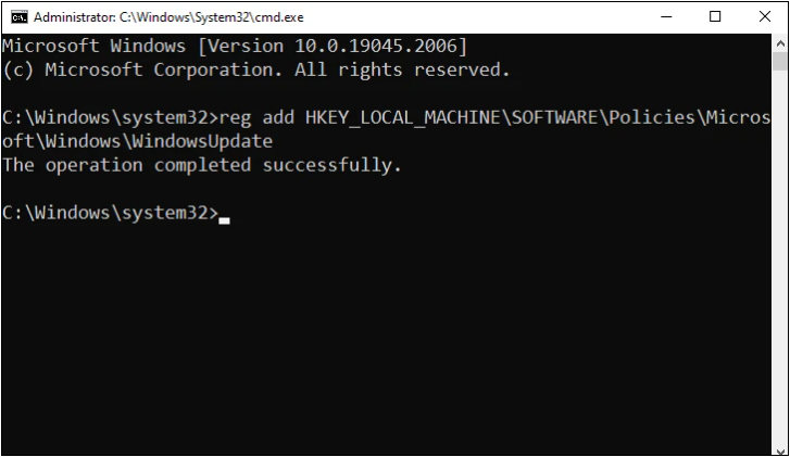 hkey local machine windows update command in cmd