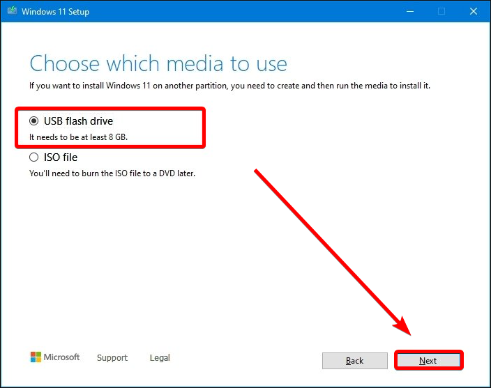 select usb flash drive in windows 11