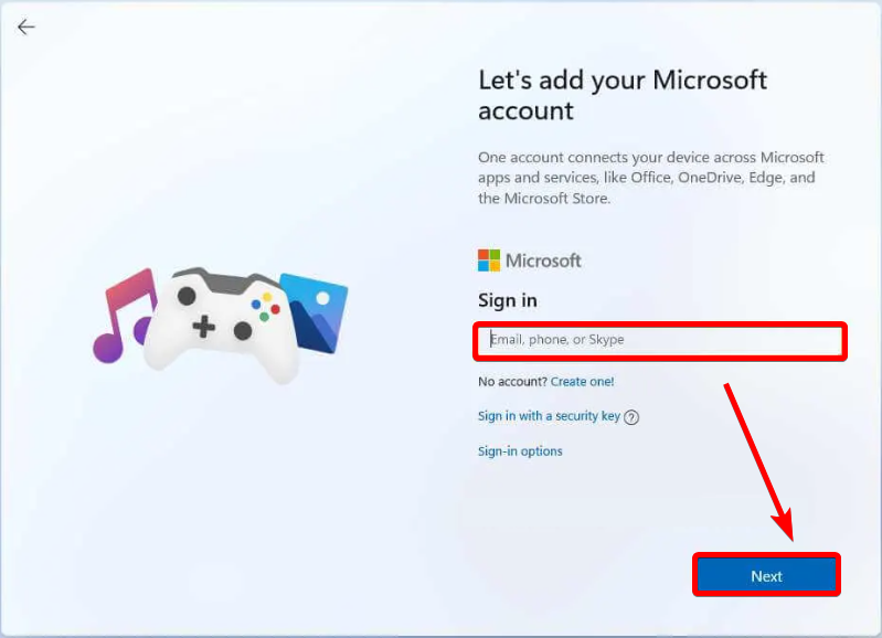 sign in with microsoft account