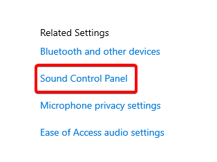 sound control panel