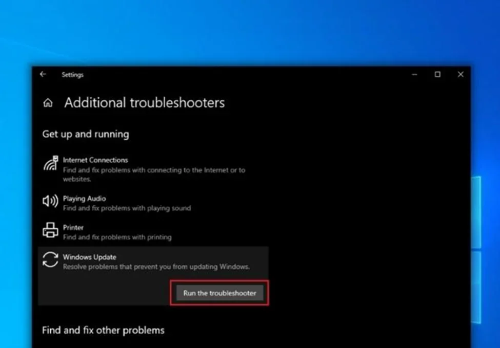 windows update troubleshooter